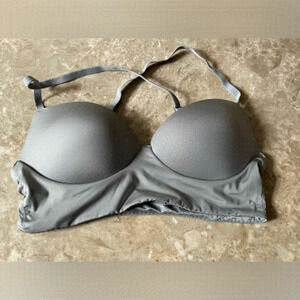 𝅺victoria's Secret Padded Demi Pull On Bra grey size small